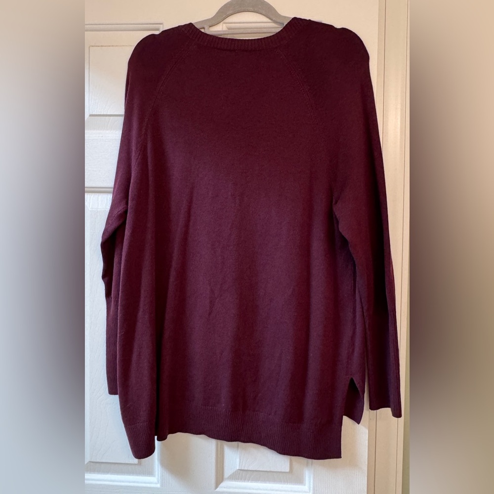 Soma Deep Red V-Neck Sweater - Picture 2 of 8